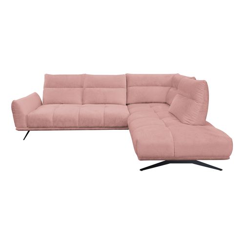 Canapé d'angle droit GIOVANNI tissu rose