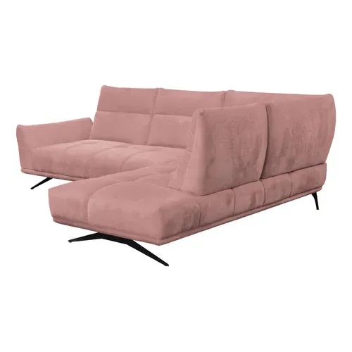 Canapé d'angle droit GIOVANNI tissu rose