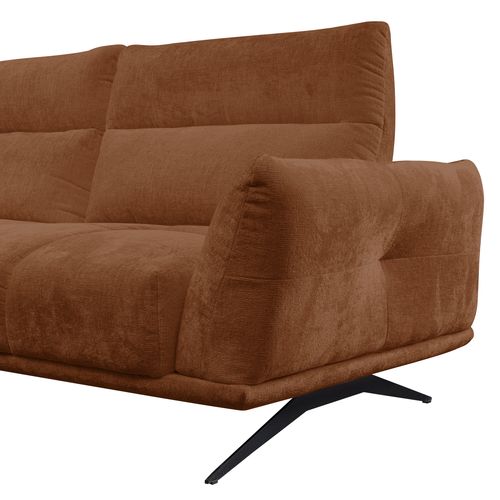 Canapé d'angle méridienne à droite GIOVANNI tissu terracotta