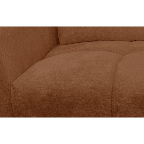 Canapé d'angle méridienne à droite GIOVANNI tissu terracotta