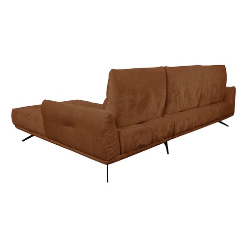 Canapé d'angle méridienne à droite GIOVANNI tissu terracotta