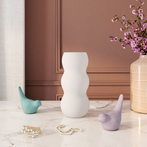 Lampe à poser H. 26 cm LIZZY Blanche