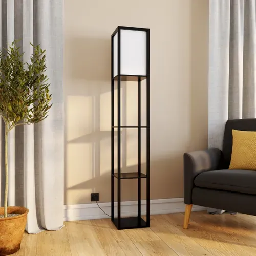Lampadaire étagères H. 159 cm JEN Noir vue d'ambiance 1