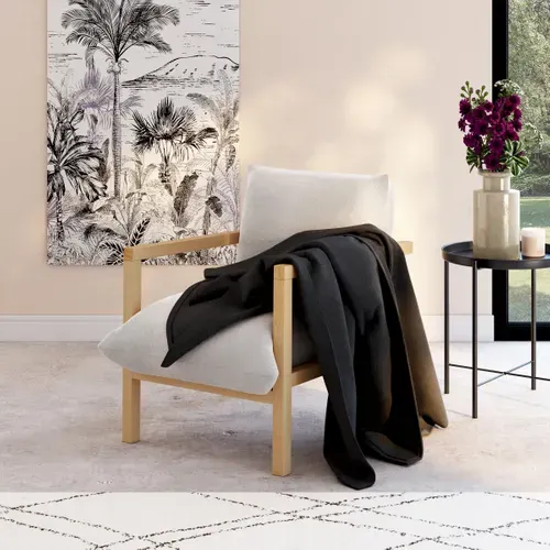 Plaid 130x170 cm TENDRESSE Noir vue d'ambiance 1