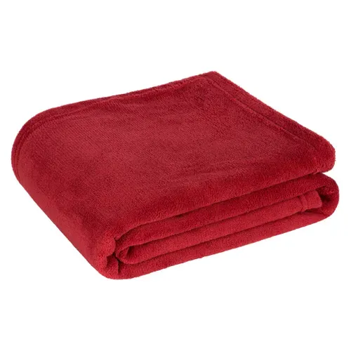 Plaid 130x170 cm TENDRESSE Rouge vue de face