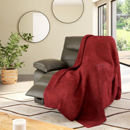 Plaid 220x240 cm TENDRESSE Rouge vue d'ambiance 1