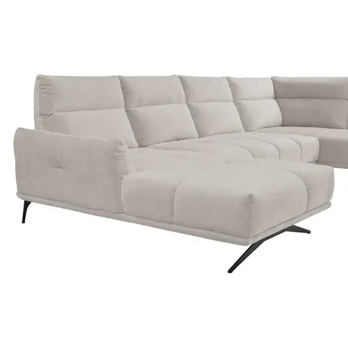 Canapé panoramique GIOVANNI terminal à droite tissu taupe