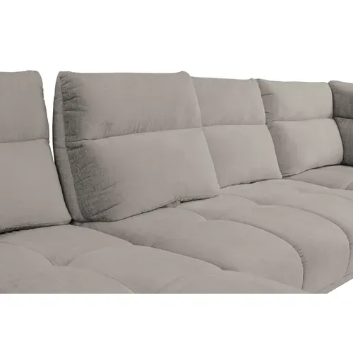 Canapé panoramique GIOVANNI terminal à droite tissu taupe