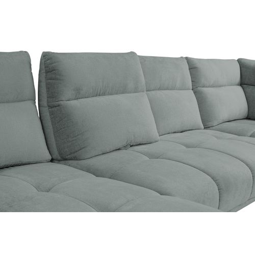 Canapé panoramique GIOVANNI terminal à droite tissu aqua