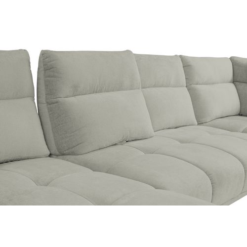 Canapé panoramique GIOVANNI terminal à droite tissu gris