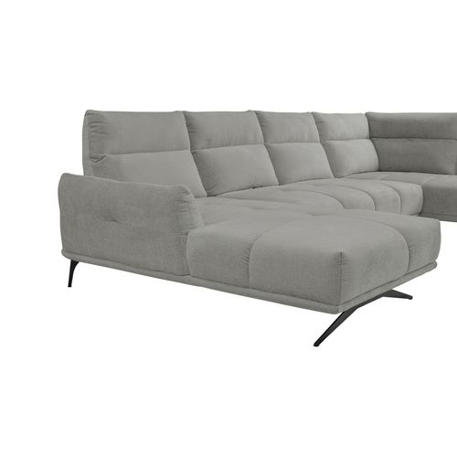 Canapé panoramique GIOVANNI terminal à droite tissu gris