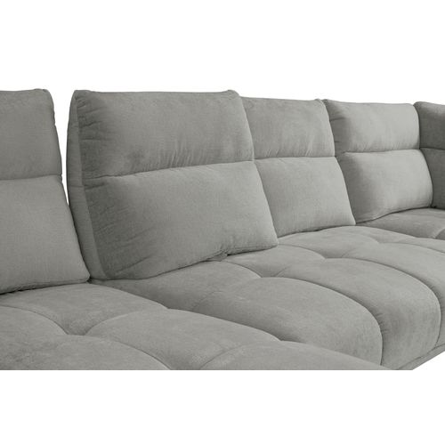 Canapé panoramique GIOVANNI terminal à droite tissu gris