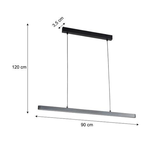 Suspension Led L. 90 cm LÜBECK Noire