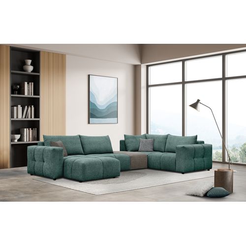 Canapé d'angle U droit AURORE coloris vert