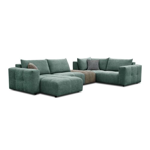 Canapé d'angle U droit AURORE coloris vert