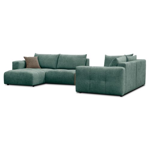 Canapé d'angle U droit AURORE coloris vert