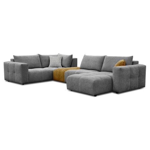 Canapé d'angle U gauche AURORE coloris gris foncé