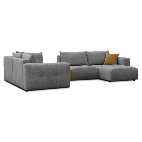 Canapé d'angle U gauche AURORE coloris gris foncé