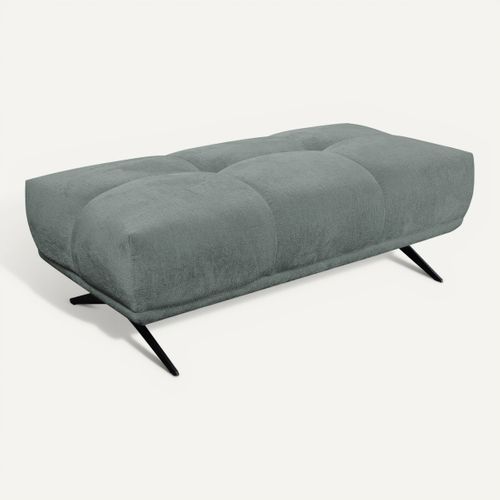 Pouf GIOVANNI tissu aqua vue 3/4