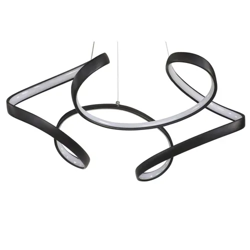 Suspension Led L. 60 cm ZIGGY Noire vue détaillée