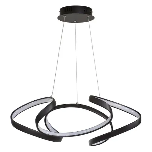 Suspension Led L. 60 cm ZIGGY Noire vue de face