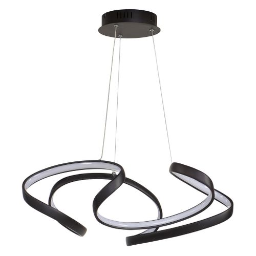 Suspension Led L. 60 cm ZIGGY Noire vue 3/4