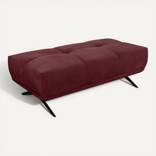 Pouf GIOVANNI tissu bordeaux vue 3/4