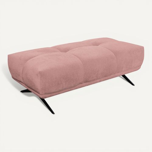 Pouf GIOVANNI tissu rose vue 3/4