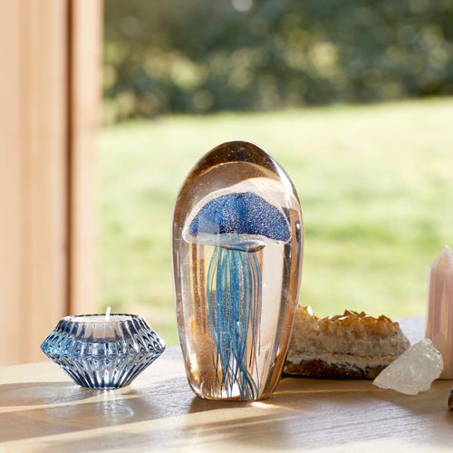 Photophore H. 4 cm VIRGIL Bleu vue d'ambiance 1