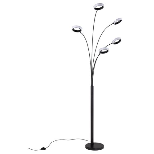 Lampadaire Led 5 têtes H.189cm LYRA Noir