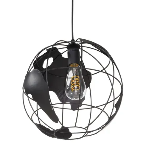 Suspension en métal D. 30 cm MAPPEMONDE 2 Noire