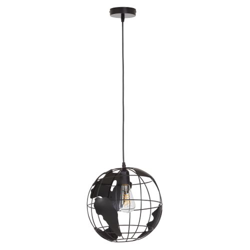 Suspension en métal D. 30 cm MAPPEMONDE 2 Noire