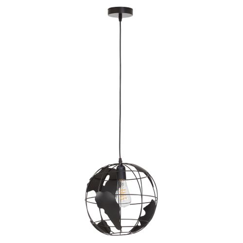 Suspension en métal D. 30 cm MAPPEMONDE 2 Noire