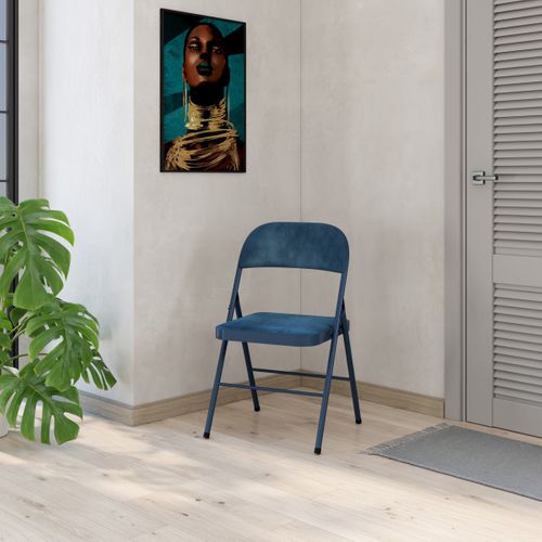 Chaise pliante H.78 cm SOREN Bleu