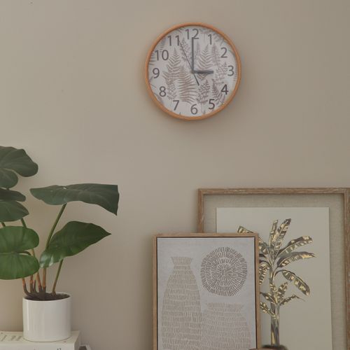 Horloge végétal Ø 25,5 cm ISABEAU Multicouleur vue d'ambiance 1