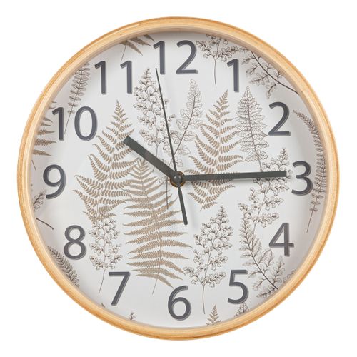 Horloge végétal Ø 25,5 cm ISABEAU Multicouleur vue de face