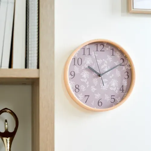 Horloge fleurs Ø 25,5 cm ISABEAU Multicouleur vue d'ambiance 1