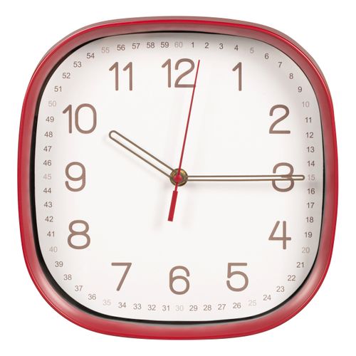 Horloge murale Ø 25 cm SUZY Rouge vue de face