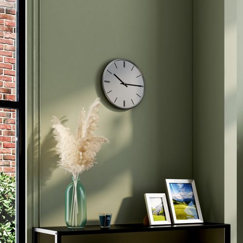 Horloge Ø 30 cm BECKY Silver vue d'ambiance 1