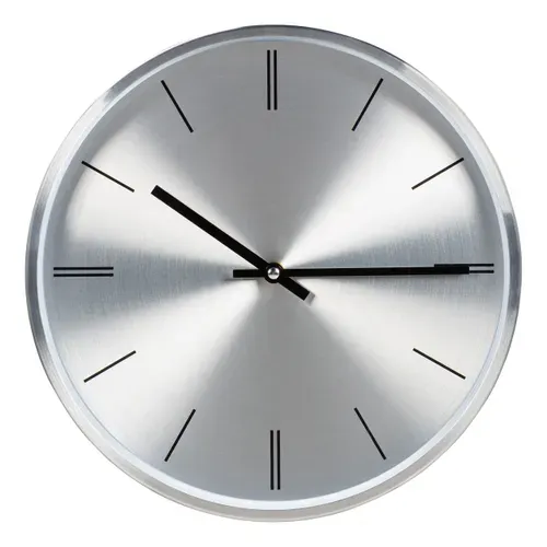 Horloge Ø 30 cm BECKY Silver vue de face