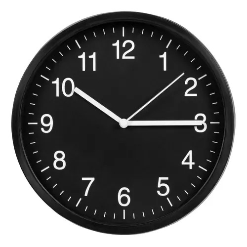 Horloge Ø 20 cm HOUR 4 Noir vue de face