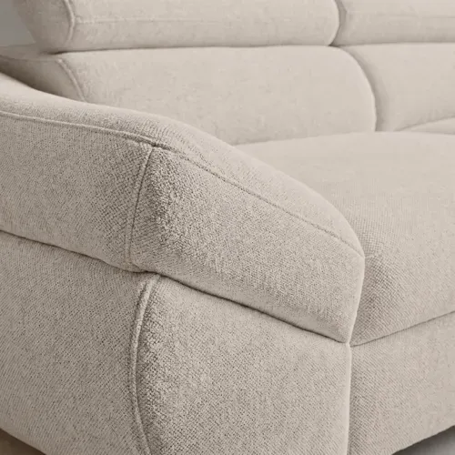 Canapé d'angle convertible OCTAVE tissu Curio taupe droit vue détaillée