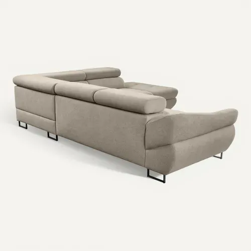 Canapé d'angle convertible OCTAVE tissu Curio taupe droit vue de derrière