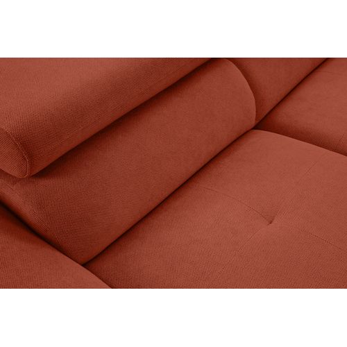 Canapé d'angle convertible OCTAVE tissu Curio terra cotta droit
