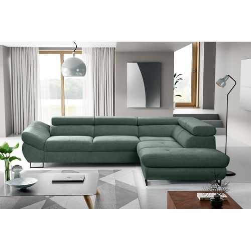 Canapé d'angle convertible OCTAVE tissu Curio écume droit