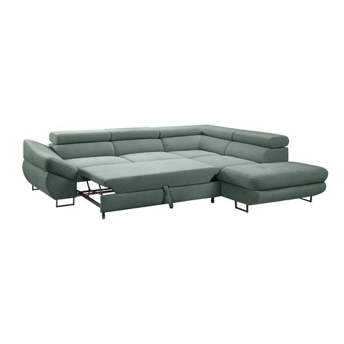 Canapé d'angle convertible OCTAVE tissu Curio écume droit