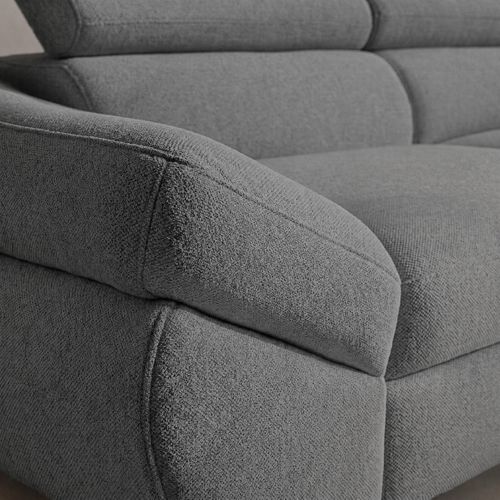 Canapé d'angle convertible OCTAVE tissu Curio anthracite droit vue détaillée