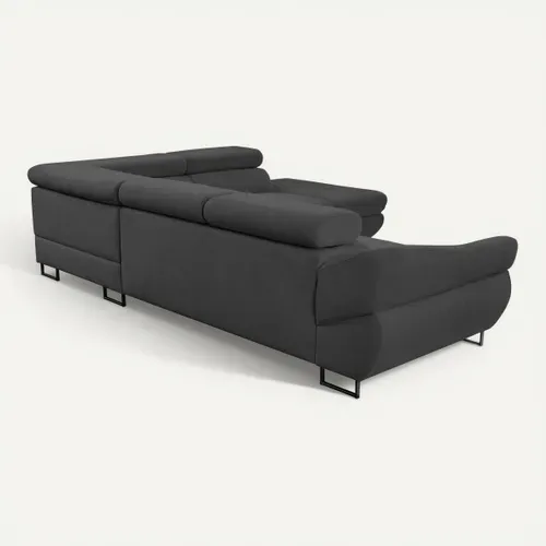 Canapé d'angle convertible OCTAVE tissu Curio anthracite droit vue de derrière