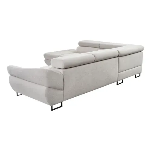 Canapé d'angle convertible OCTAVE tissu Curio grège gauche vue de derrière
