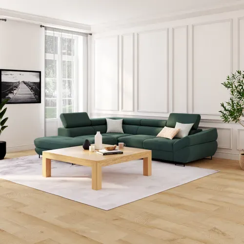 Canapé d'angle convertible OCTAVE tissu Curio écume gauche vue d'ambiance 1